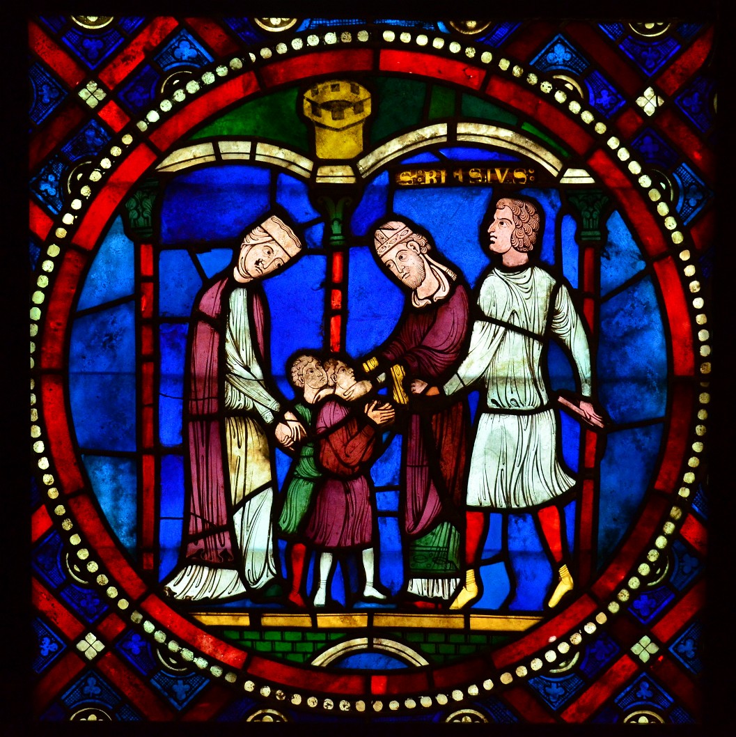 Children in the Stained Glass From the Cathedral of Soissons Children in the Stained Glass From the Cathedral of Soissons