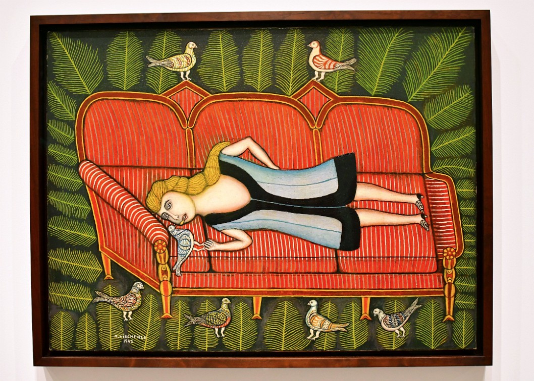 Girl With Pigeons by Morris Hirshfield