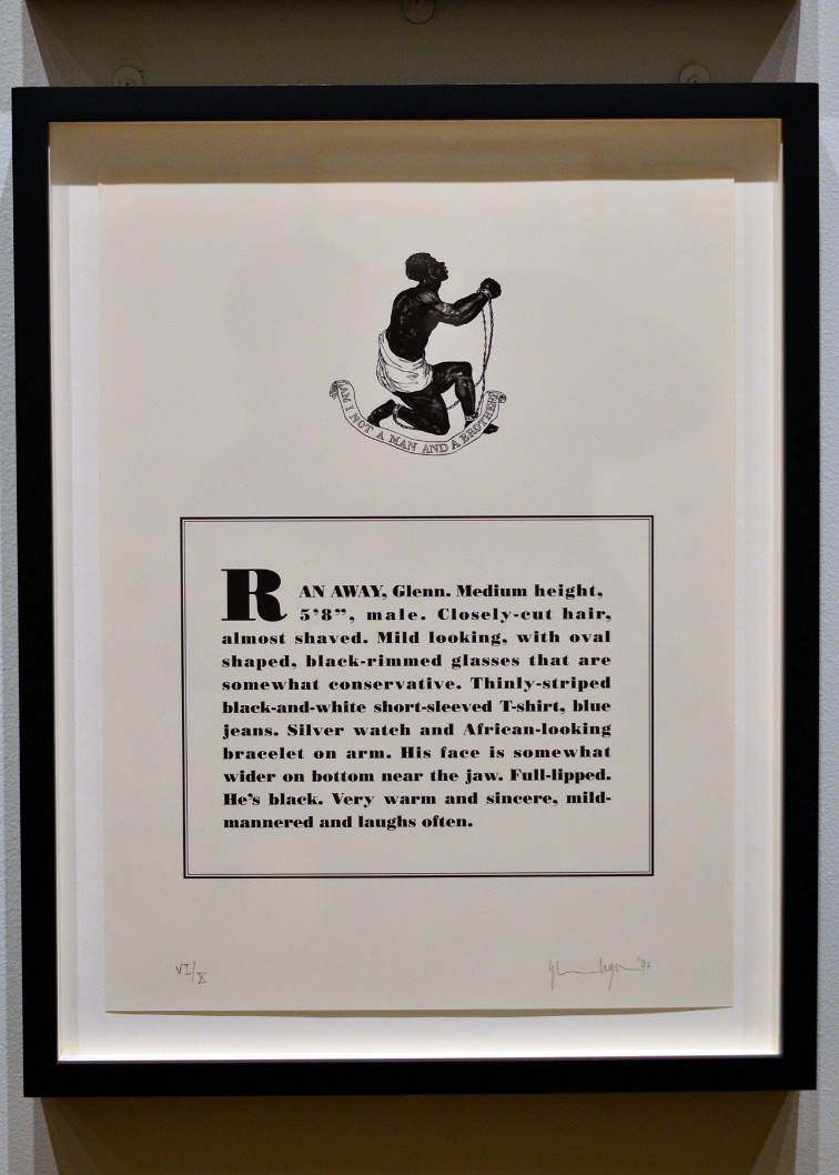 One of the Many Lithographs of Runaways by Glenn Ligon One of the Many Lithographs of Runaways by Glenn Ligon
