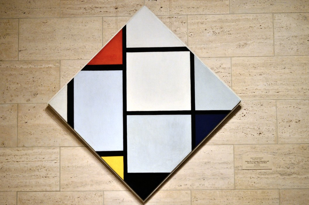 Tableau No IV - Lozenge Composition with Red, Gray, Blue, Yellow, and Black By Piet Mondrian Tableau No IV - Lozenge Composition with Red, Gray, Blue, Yellow, and Black By Piet Mondrian