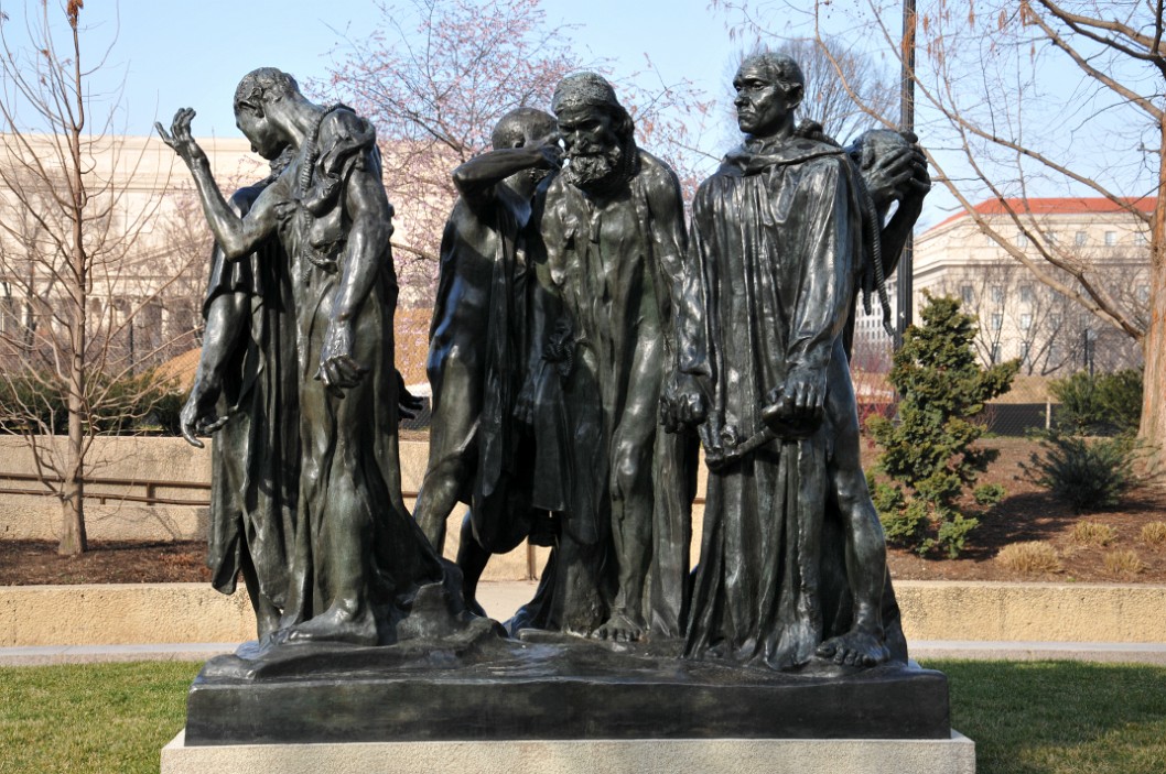Straight on View of The Burghers of Calais by Auguste Rodin Straight on View of The Burghers of Calais by Auguste Rodin