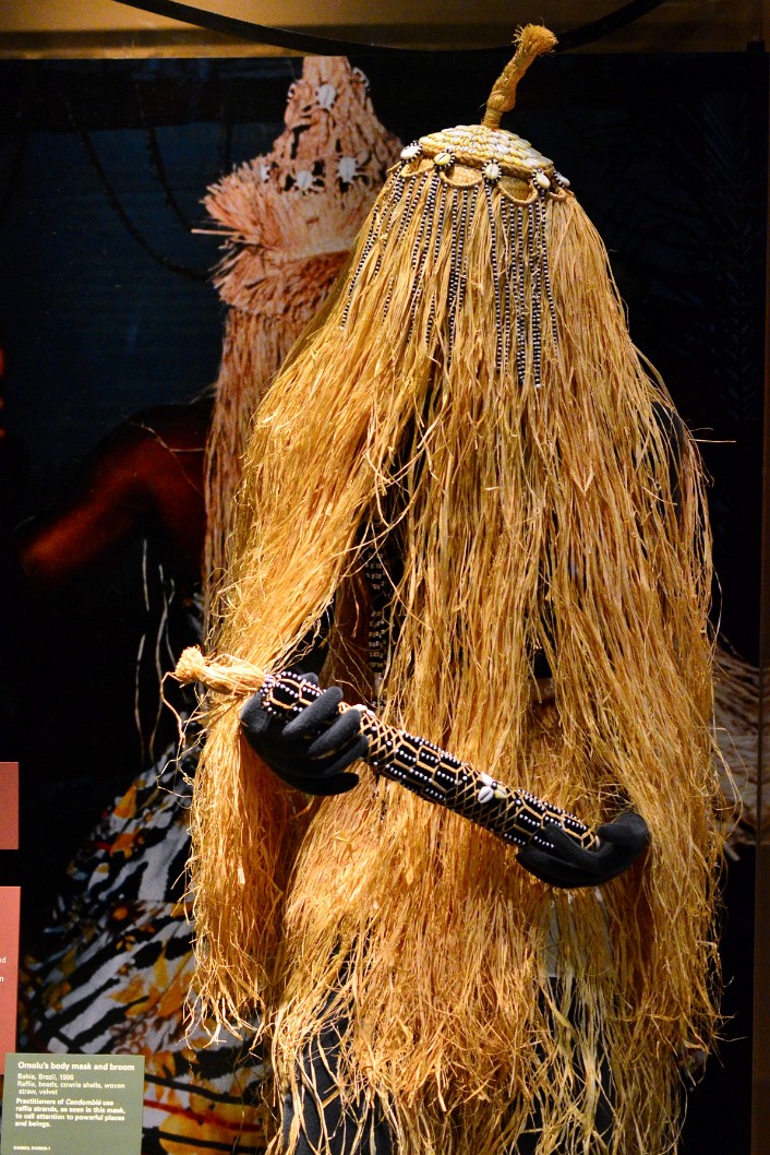 Omolu's Body Mask and Broom From Bahia Brazil